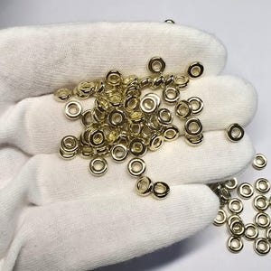 Gold flat spacer bead, 6mm, 200 beads, disc beads, craft supply, macrame