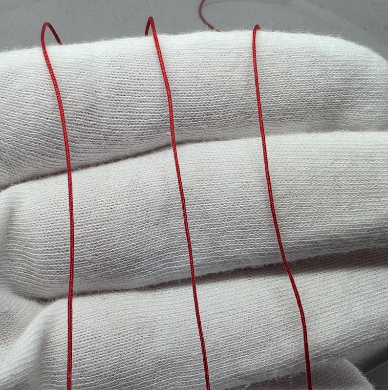 Red cord, 0.5mm, Red string, Macrame cord, Bracelet string, Beading thread, Craft supply, Book binding, Friendship bracelet, Beading image 1