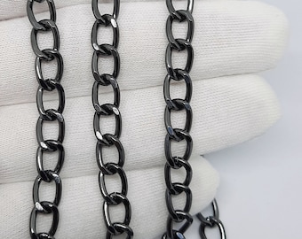 Gun metal chain, 1 metre, 100cm, large link, jewellery making, craft supply, keychain, large chain