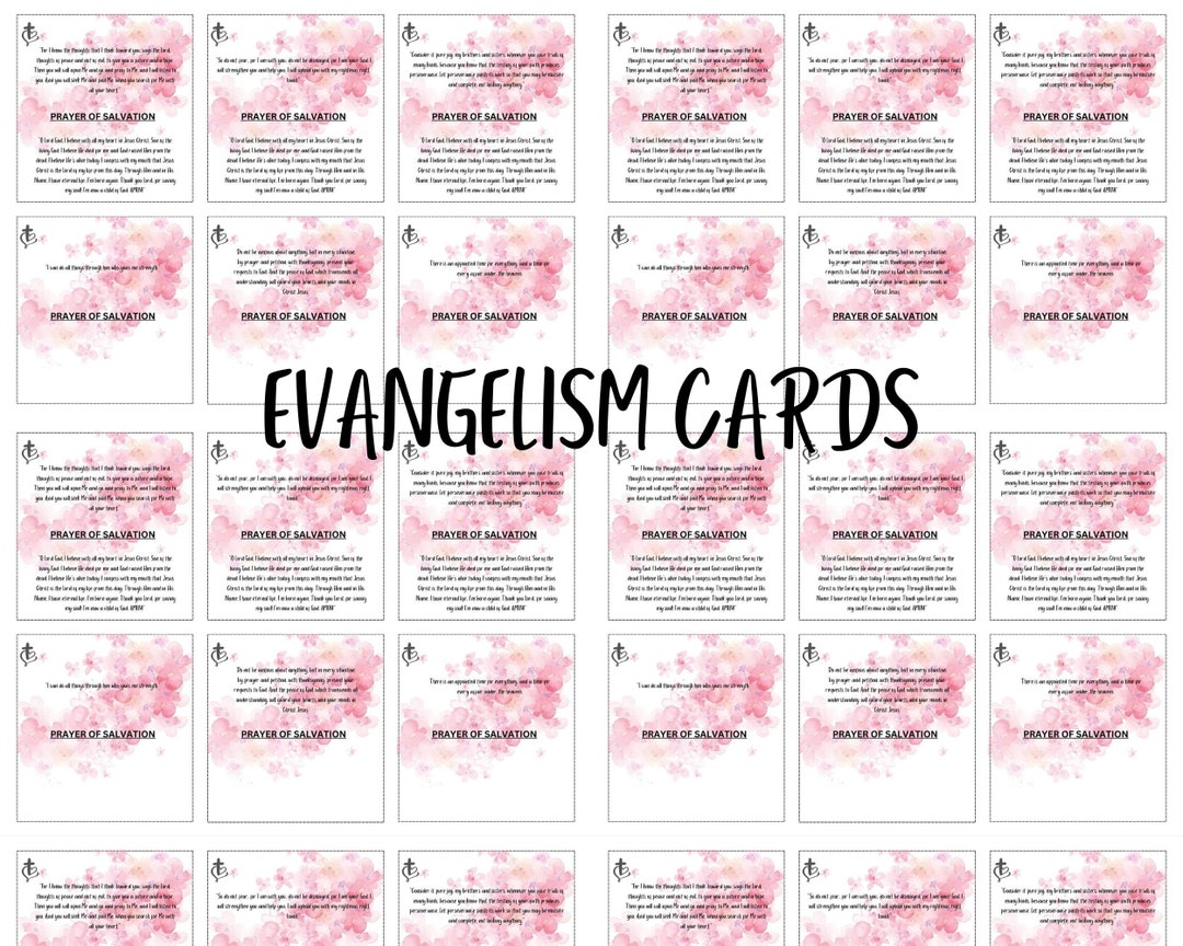 Evangelism Cards Christian Printable Flashcards Scripture Etsy