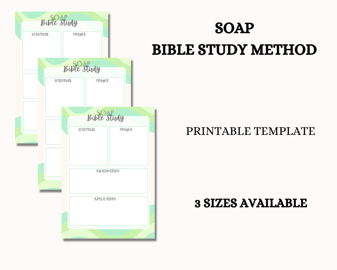 Printable Bible Study Template SOAP Bible Study Template Etsy