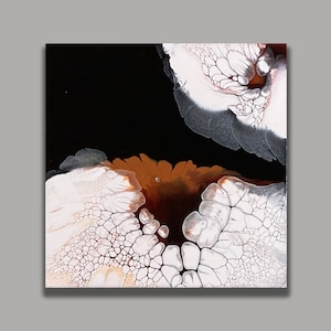 Original Abstract Acrylic Painting on Canvas: Fluid Art, 8x8