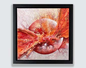 Acrylic Abstract Painting Textured Fluid Art Wall Decor Gift for Art Lovers