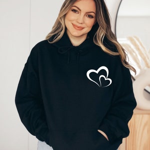 Cute Heart Sweatshirt & Hoodie, Valentine Sweatshirt, Love Sweatshirt, Valentines Day Shirt, Drawn Heart Love Sweatshirt, Heart Hoodie