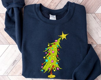 Christmas Tree Sweatshirt Trendy Christmas Tree, Sweatshirt, Christmas, Holidays, Gifts, Christmas Sweatshirt, Holiday Sweatshirt