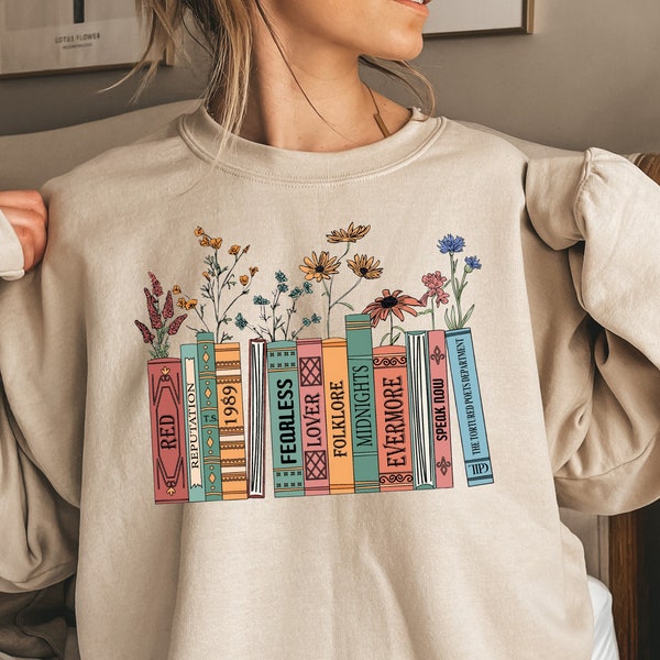 Albums As Books Sweatshirt with the Last Album, Trendy Aesthetic For Book Lovers, TTPD Sweatshirt, Folk Music Hoodie, Rock Music Sweatshirt