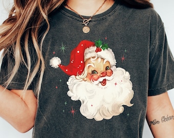 Christmas Santa Shirt, Retro Santa Shirt, Gift For Christmas, Retro Christmas Shirt, Christmas Shirt For Women, Gift For Women, Santa Shirt