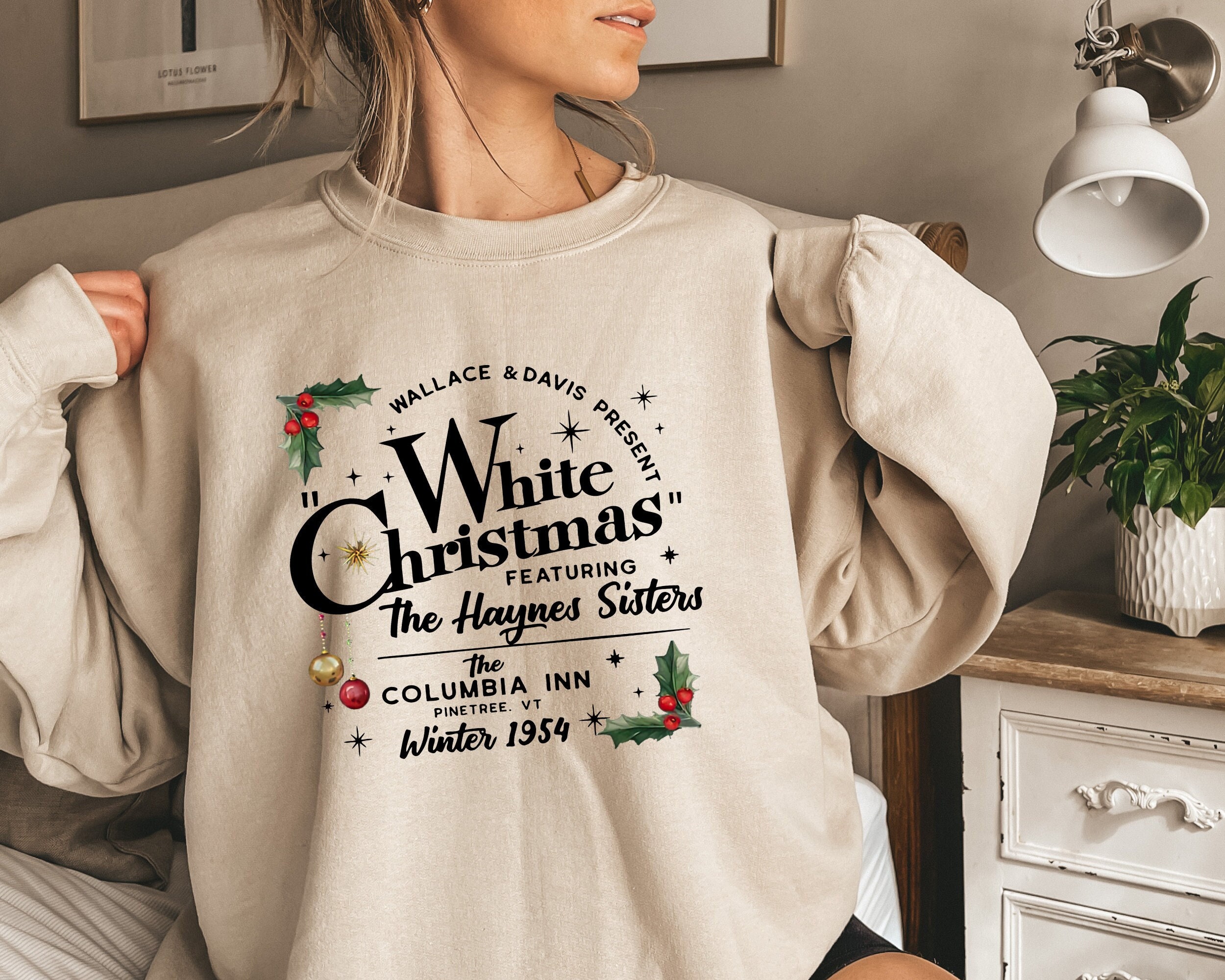 White Christmas Movie Sweatshirt Wallace and Davis Sweater Haynes Sisters Crewneck Christmas White Movie 1954 Sweatshirt Etsy