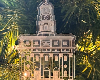 Nauvoo Illinois Clear Engraved Acrylic LDS Temple Christmas Ornament