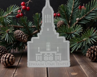 Ephraim Utah  Engraved Acrylic LDS Temple Christmas Ornament