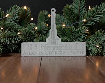 Atlanta Georgia Engraved Clear Acrylic LDS Temple Christmas Ornament