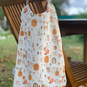 elastic bib, children's elastic towel, maternal towel, adult towel renard et hérisson