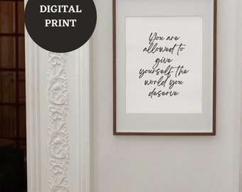 Self-Worth Digital Print, Gift for Women, Gift for girls, Black women uplifter, Printable, Self-Care Journey, Self-love Quote, Motivation