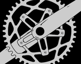 Bmx Pro Profile Crankset Style Art and Template ai pdf png svg