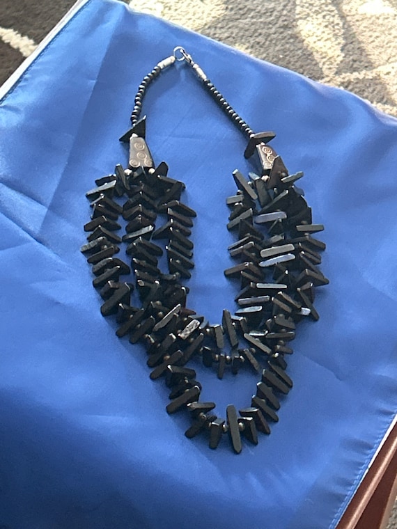 Vintage black stone necklace