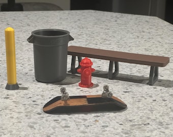 Fingerboard Ramp Set - Minature / Doll House - Fingerboard Obstacle - Fingerboard ramp - fingerboard Ledge - fingerboard ledge