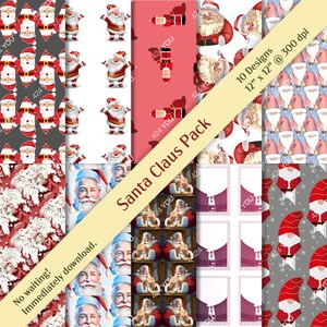 Santa Pack Patterns Digital Paper Set