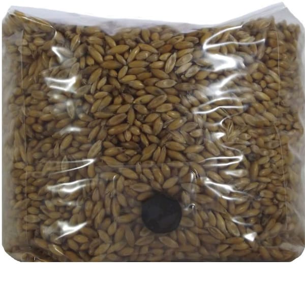 3 pound Sterilized Grain Spawn Bags ( custom injection port and Micron Filter patch )