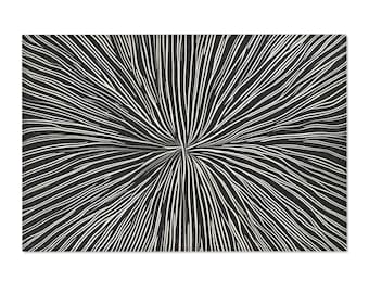 Alfombra de área - Alfombra abstracta en blanco y negro