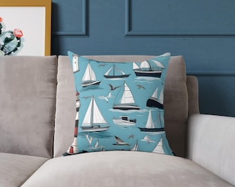 Almohada cuadrada de polilona - Barcos