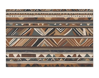 Alfombra de área - Diseño tribal en tonos tierra