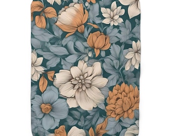 Manta polar Sherpa - Diseño floral