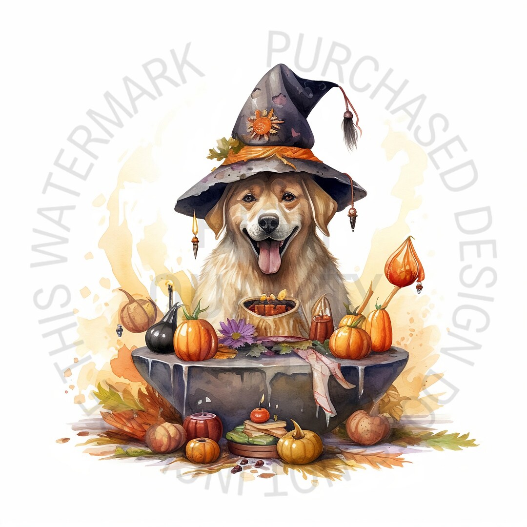 Witch Dog Clipart Bundle, 15 High Quality Jpgs, Cute Dogs Clipart ...