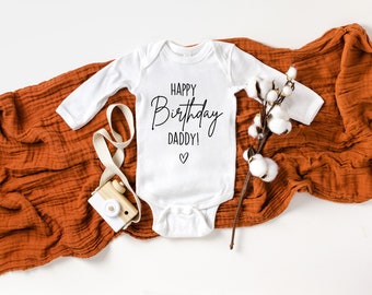 Personalised Happy Birthday Daddy/Dadda Babygrow | 1st Birthday as Dad | Long Sleeve Babygrow | Bodysuit | New Daddy Gift | Free Delivery