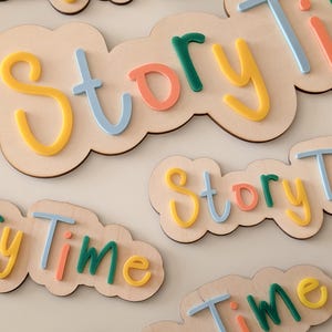 Story Time Reading Nook Sign | Children's Room Sign | Nursery Decor | Storytime | Reading Corner | Custom Decor | Colourful Sign | Tonies