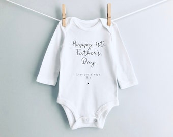 Personalised 1st Father's Day Babygrow | Father's Day Gift | Long Sleeve Babygrow | Bodysuit | New Dad Gift | Custom Father's Day