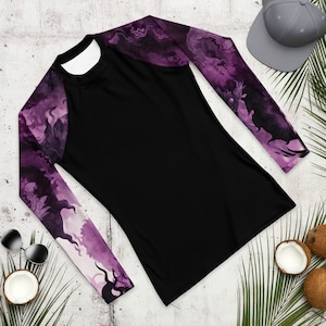 Men&#39;s BJJ Rash Guard - Purple Dragon Sleeve Design