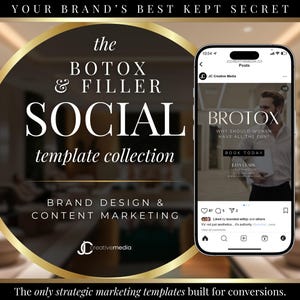 Botox & Filler Content Marketing Templates, Nurse Injector Social Media Posts, Med Spa Skincare Marketing Templates, Esthetics/Aesthetics