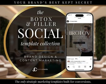 Botox & Filler Social Media Templates: Med Spa Marketing (Canva PDF)