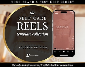 Self Care Reels Templates: Dusty Pink Instagram Quotes (Canva Video, Digital Download)