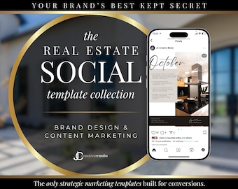 Realtor Social Media Canva Templates: Real Estate Marketing Kit (Digital Download)