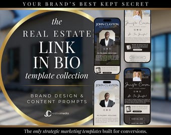 Real Estate Link in Bio Website Template: Realtor Branding (Canva)