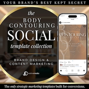Body Contouring Instagram Posts, Body Sculpting Social Media Marketing Kit, Luxury Esthetician/Aesthetician Facebook Branding Templates