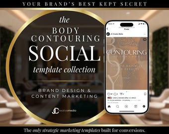 Body Contouring Instagram Post Templates: Med Spa Social Media Kit (Canva PDF)