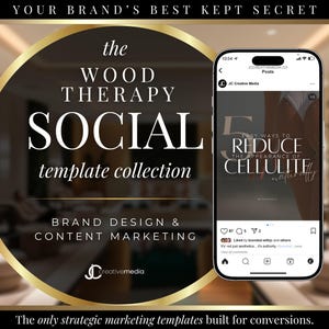 Wood Therapy Social Media Templates: Body Sculpting Marketing (Canva Editable, Digital Download)