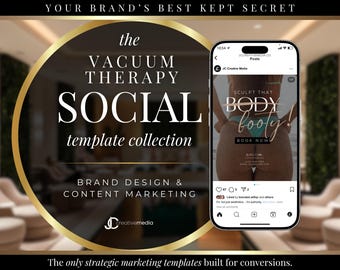 Vacuum Therapy Social Media Templates: BBL & Breast Lift Canva Posts (Digital Download)