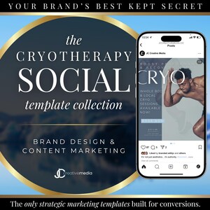 Cryotherapy Social Media Templates: Med Spa Marketing Kit (Canva Editable, Digital Download)