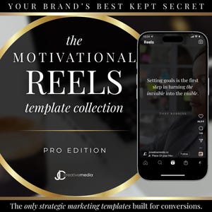 20 Motivational Quote Reels Templates, Aesthetic Instagram Videos, Canva Marketing Template Bundle, Luxury Social Media Video Post Kit