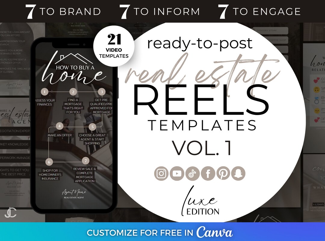 Luxury Real Estate Reels Videos Realtor Social Media Etsy