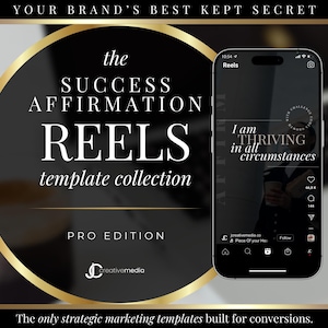 Success Affirmation Reels: Canva Video Templates (Digital Download)