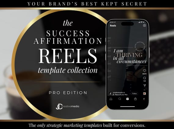 Success Affirmation Reels: Canva Video Templates (Digital Download)