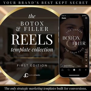 Nurse Injector Reels Videos, Luxury Botox & Filler Templates, Skincare Social Media Marketing, Med Spa Templates, Instagram/TikTok Videos