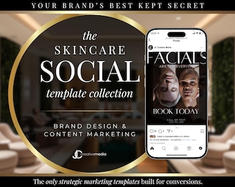 Esthetician Instagram Canva Templates: Skincare Marketing Kit (Digital Download)