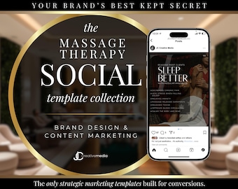 Spa Marketing Canva Templates: Massage Therapist Social Media (Digital Download)
