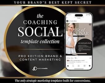 400+ Social Media Coaching Templates, Canva Marketing Kit (Digital Download)