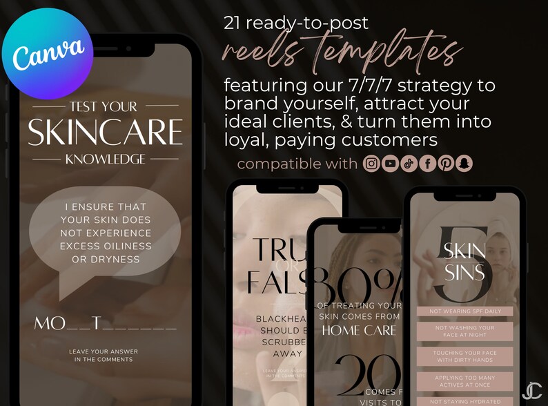 21 Readytopost Skincare Reels Esthetician Marketing Etsy